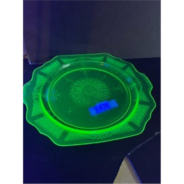 1930’s 11 ¼” Ankor Hocking “Princess” Uranium Glass Platter