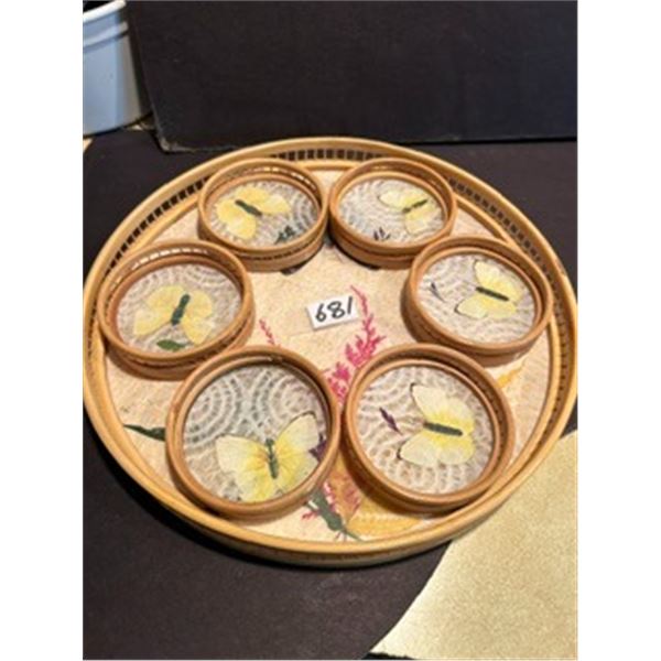 Tray and Coaster Set - 11” Tray w/ (6) 3 ½” Coasters