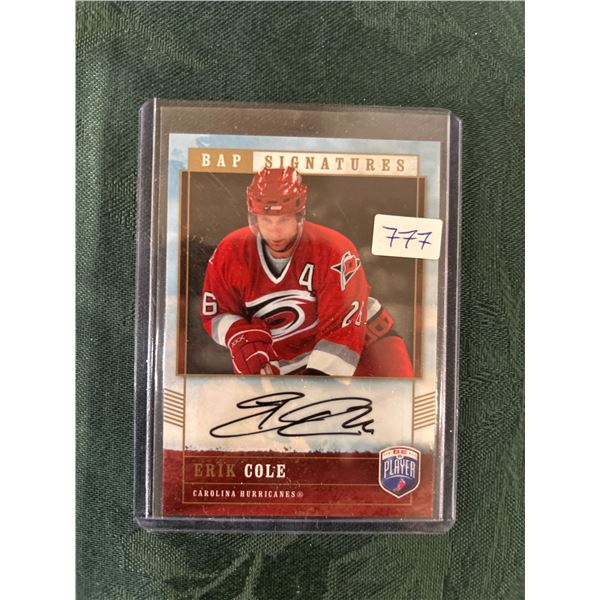 Eric Cole - Autographed Hockey Card