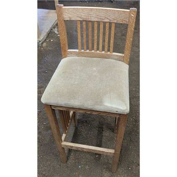 wood , chair back stool, 31" seat