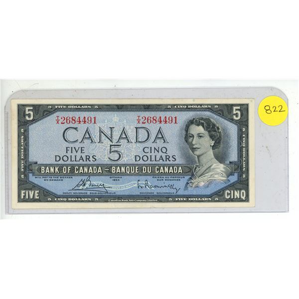 1954 Bank of Canada Five Dollar.