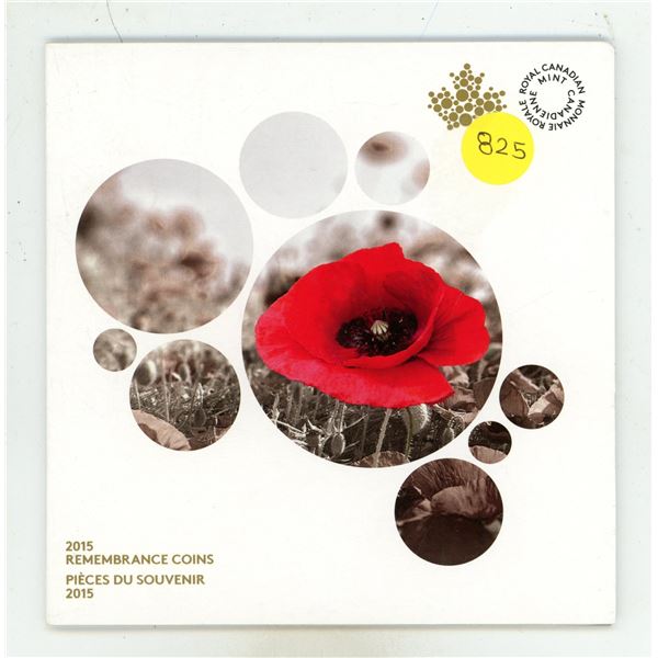 2015 Royal Canadian Mint Remembrance Coin Collector Card designed to hold special commemorative coin