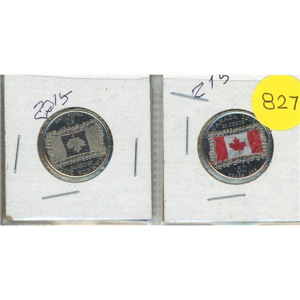 2015 Canadian 25-cent commemorative coin celebrating the 50th anniversary of the national flag - Col