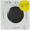 Image 1 : 1891 Canadian Large Cent minted during the reign of Queen Victoria.