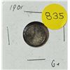 Image 1 : 1901 Canada Silver 5 Cents.