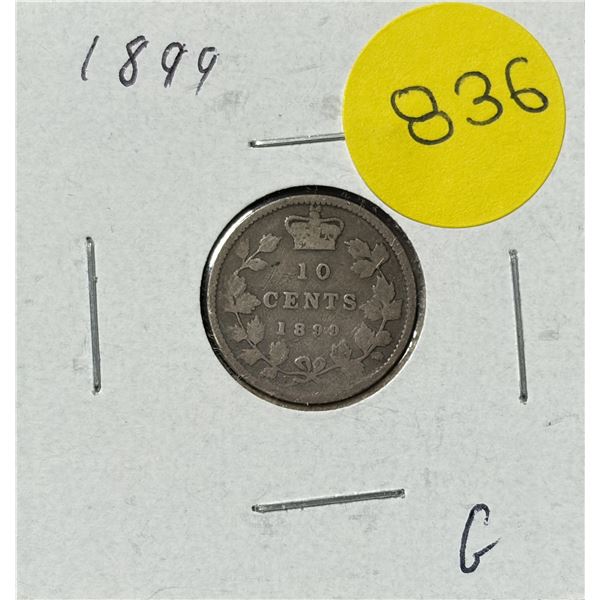 1899 Canada Silver 10 Cents.