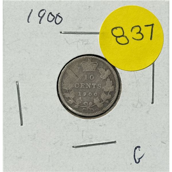 1900 Canada Silver 10 Cents.