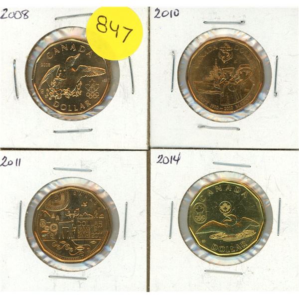 2008 Canadian Olympic Lucky Loonie,  2010 Canadian "Loonie"  - 100th anniversary of the Royal Canadi