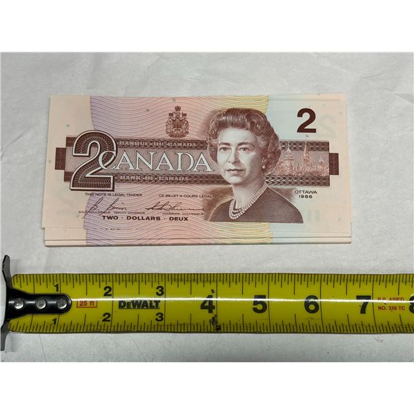(50) 1986 Canada Two Dollars - EGS4878600 to EGS4878649  (In Sequence and Uncirculated)