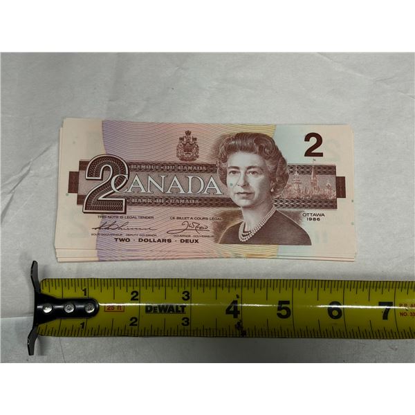 (30) 1986 Canada Two Dollars - EGJ6571740 to EGJ6571769  (In Sequence and Uncirculated)
