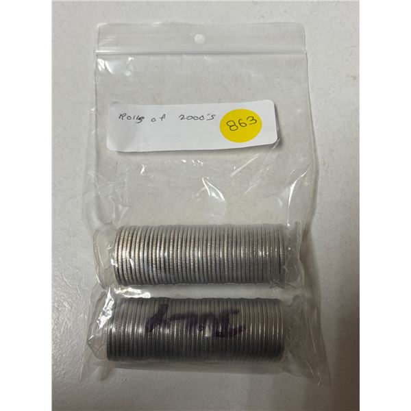 (2) Roll of 2000 Canada 25 Cents - "Celebration"