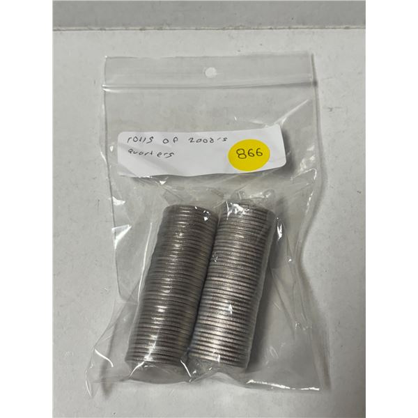 Roll of 2000 Canadian 25-cent "Natural Legacy" coins and Roll of 2000 Canadian "Harmony" commemorati