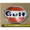 Image 1 : Vintage-Style Gulf Gasoline Sticker Sign.