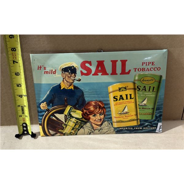 Vintage advertising sign for Sail Pipe Tobacco.