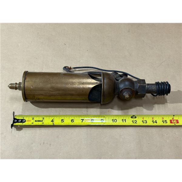 Antique brass whistle appears to be a steam whistle, likely used for industrial, maritime, or railwa