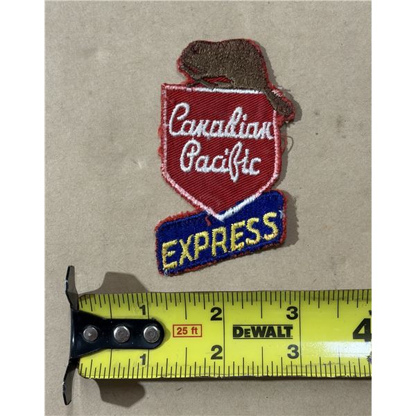 Vintage embroidered patch for the Canadian Pacific Express railroad.
