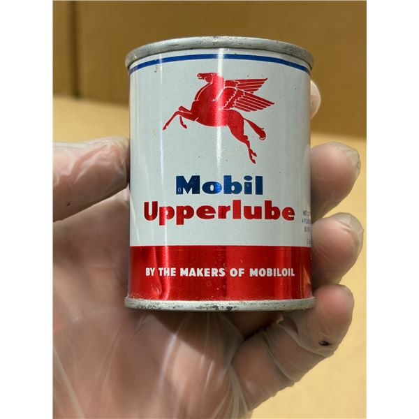 Vintage 4 fluid ounce tin of Mobil Upperlube (Sealed Pack)