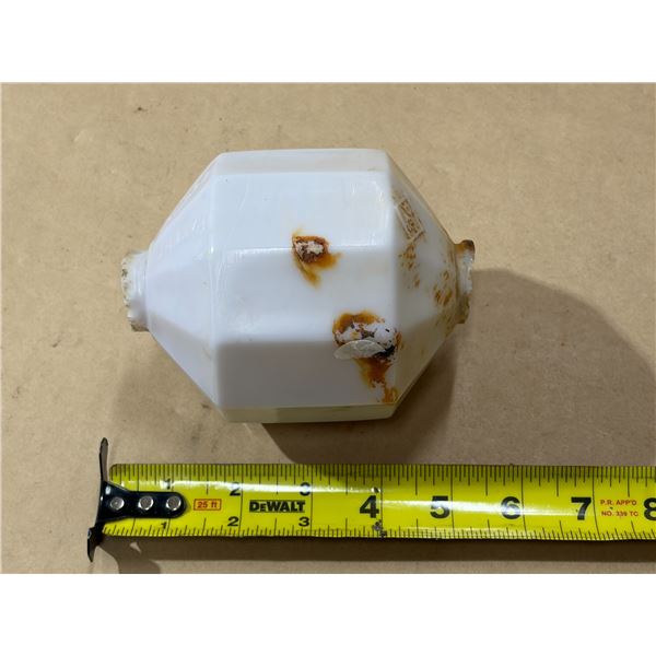 Antique white milk glass lightning rod ball.