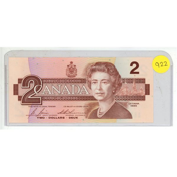 1986 Canada Two Dollars. (Uncirculated)