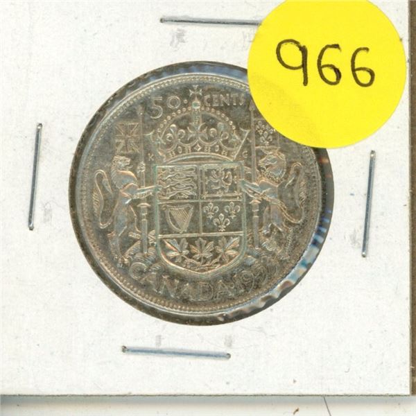 1953 Canada Silver 50 Cents Coin.