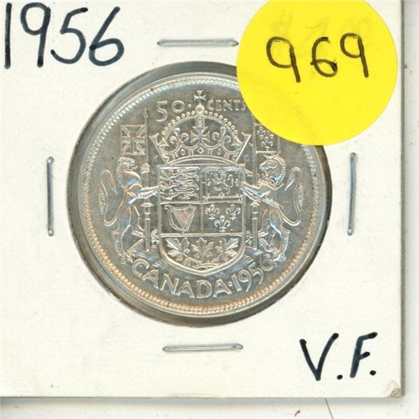 1956 Canada Silver 50 Cents Coin.