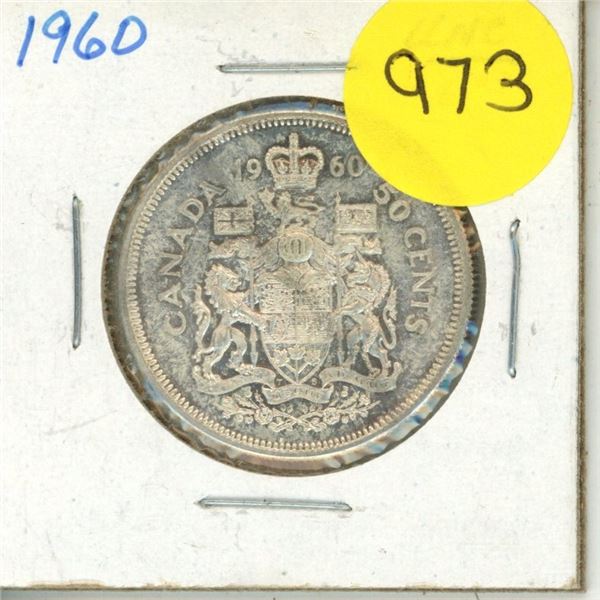 1960 Canada Silver 50 Cents Coin.