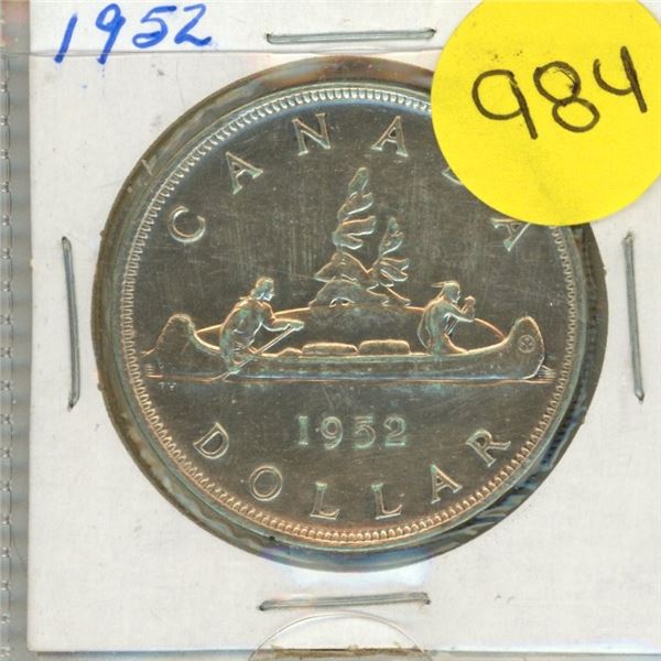1952 Canada Silver One Dollar.