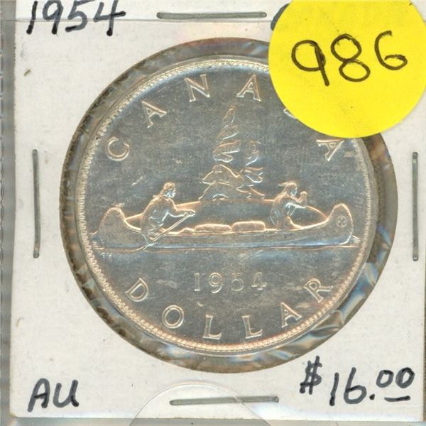 1954 Canada Silver One Dollar .