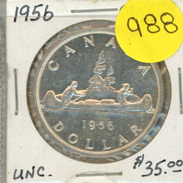1956 Canada Silver One Dollar .