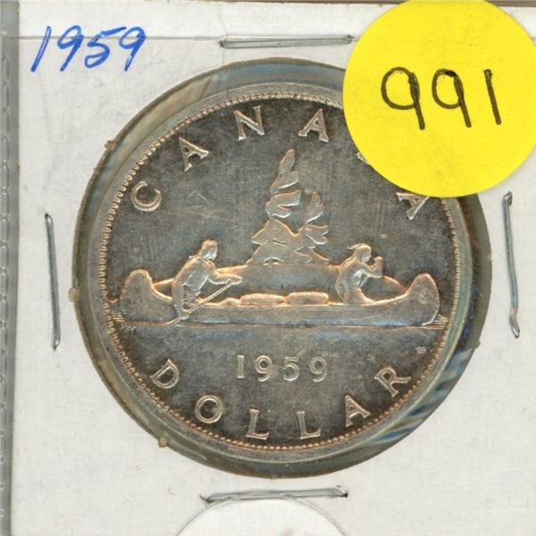 1959 Canada Silver One Dollar .