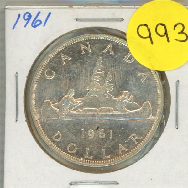 1961 Canada Silver One Dollar .