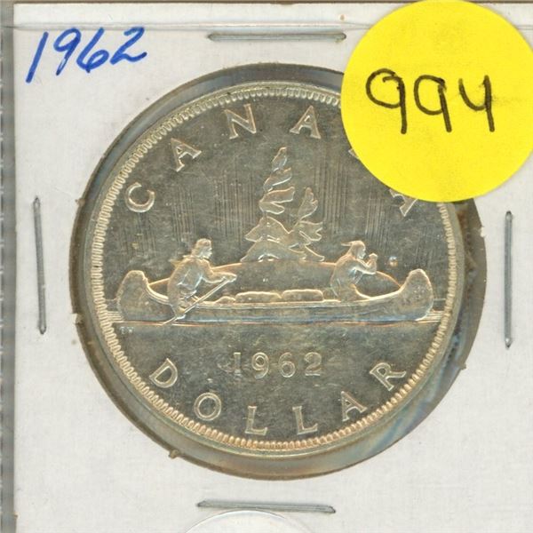 1962 Canada Silver One Dollar .