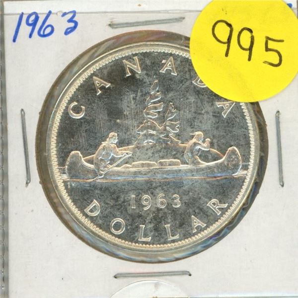 1963 Canada Silver One Dollar .