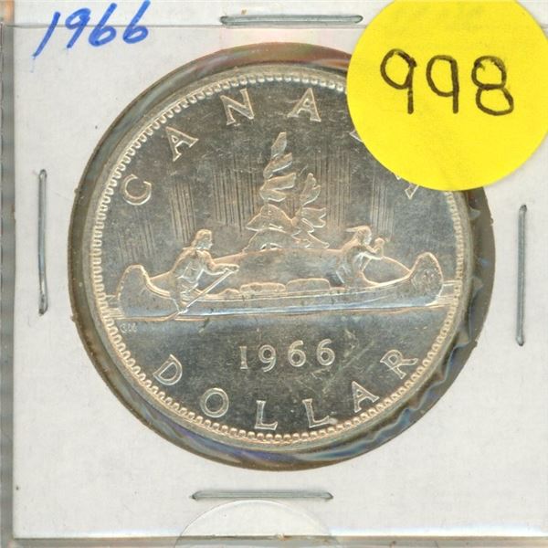 1966 Canada Silver One Dollar .