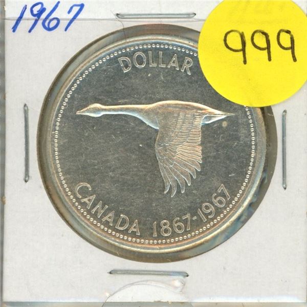 1967 Canada Silver One Dollar .