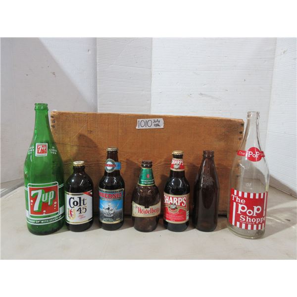 Wooden Crate with Lot of Different Beer Bottles