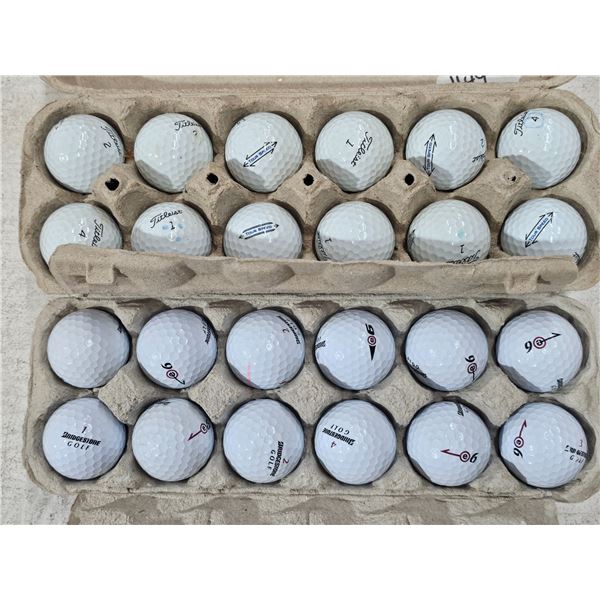 (24) Golf Balls – Titleist Tour Speed & Bridgestone E6