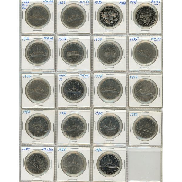 1968-1986 Canada One Dollars.