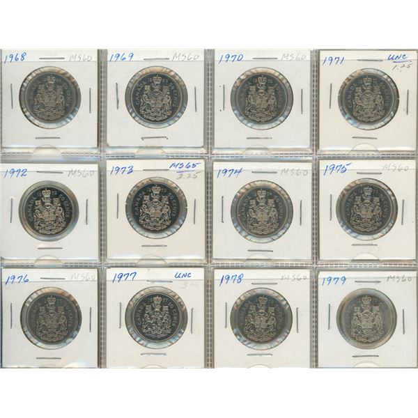 1968-1997 Canada Proof Like Uncirculated 50 Cents. (Total Coins -30)