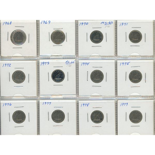 1968-1999 Canada Proof Like Uncirculated 10 Cents. (Total Coins -32)