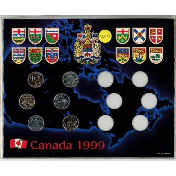 1999 Canada 25 Cents Set. (Half Are Missing)