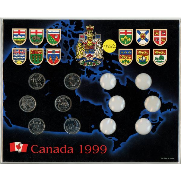 1999 Canada 25 Cents Set. (Half Are Missing)