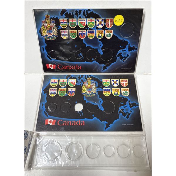 (2) Coin Collector Board and (1) and 1987 Proof Like Plastic Coin Case.