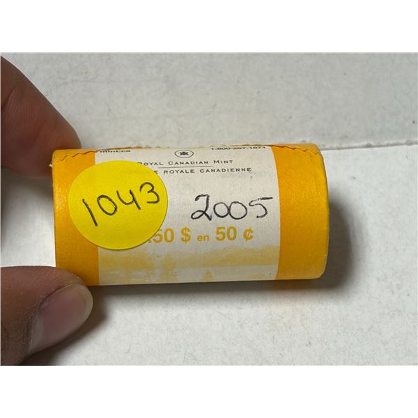Roll of 2005 Canada 50 Cents.