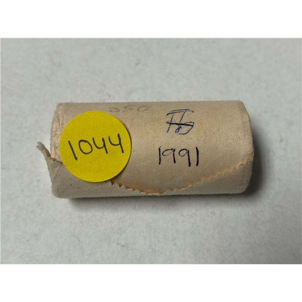Roll of 1991 Canada 50 Cents.