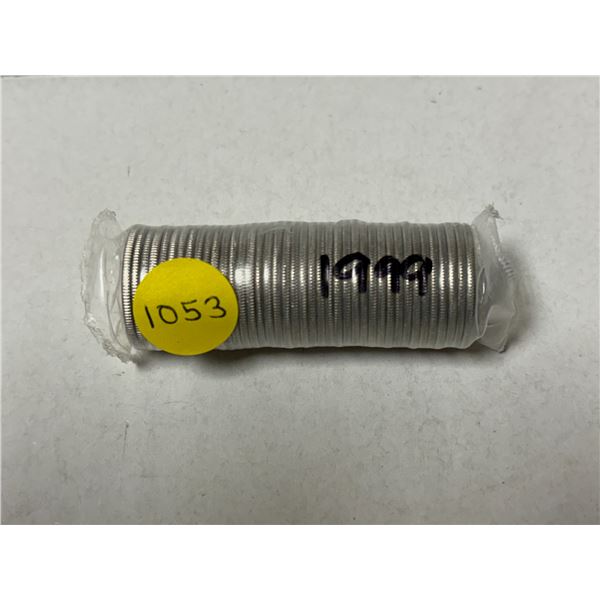 Roll of 1999 Canada 25 Cents.