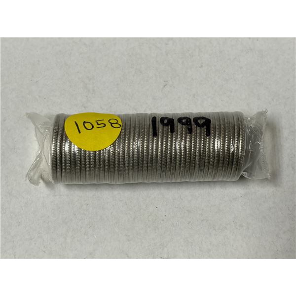 Roll of 1999 Canada 25 Cents.