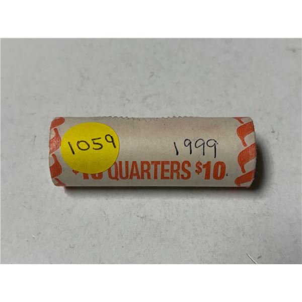 Roll of 1999 Canada 25 Cents.