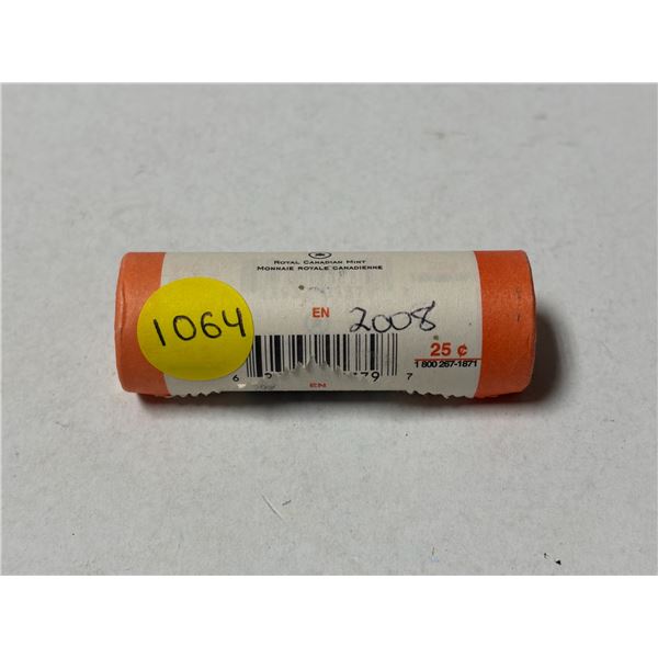 Roll of 2008 Canadian Remembrance Day "Poppy" 25 Cents.