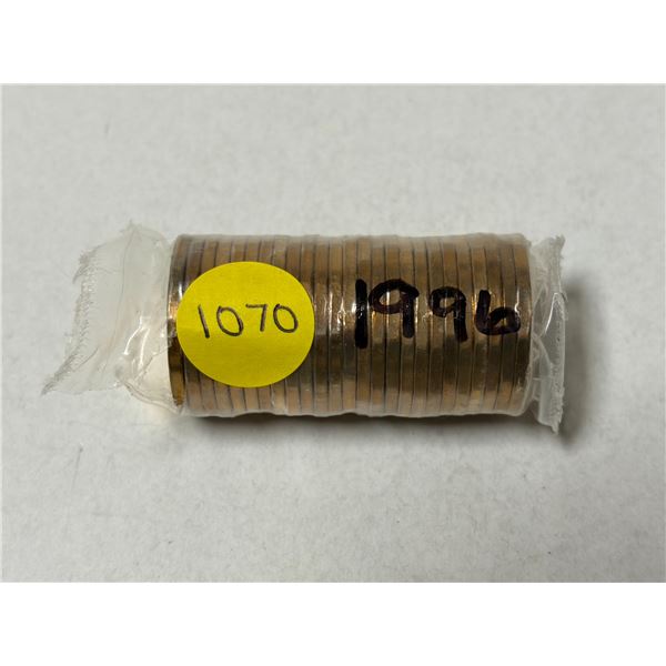 Roll of 1996 Canada One Dollars.